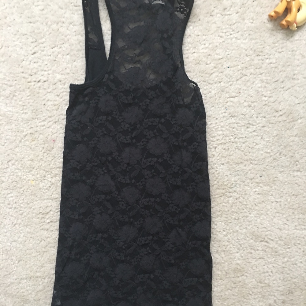 Lace backed tank top