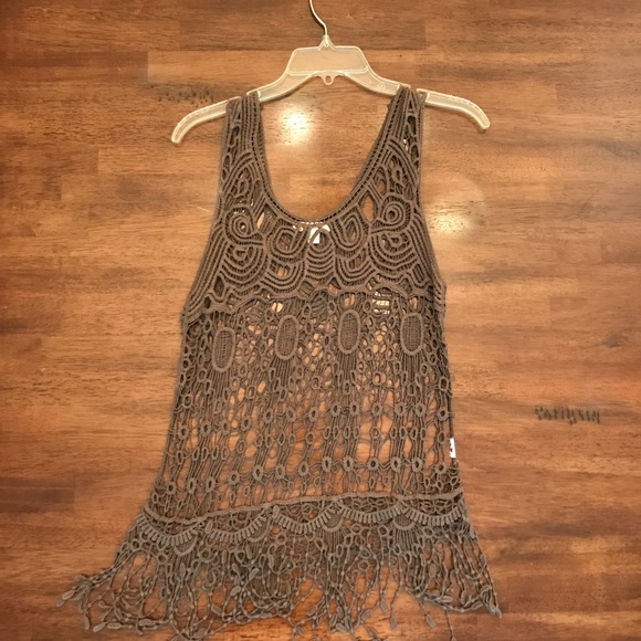Beautiful Fringe Tank - Army Green Color - Picture 1 of 3
