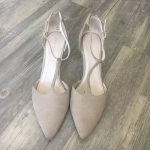 Cole Haan nude suede heels