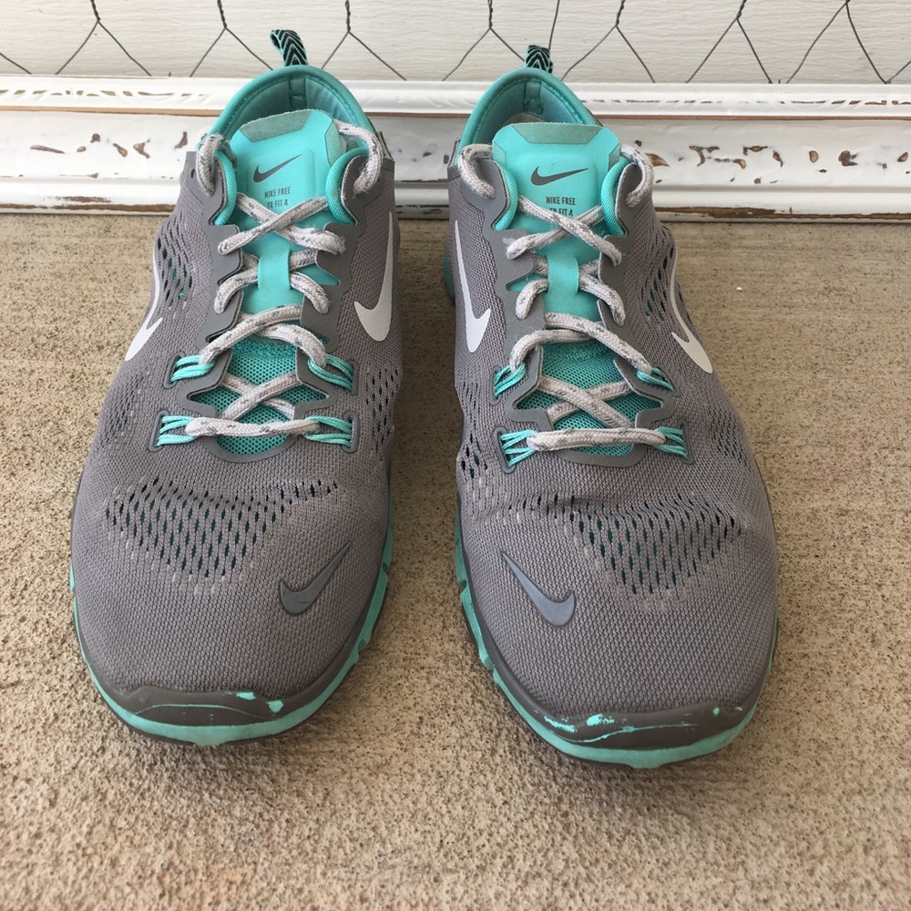 Teal and Gray Nike Free TR Fit 4 Size 8.5