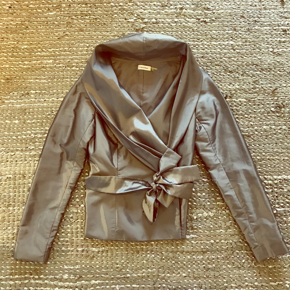 NWT, Calvin Klein formal silver blouse, Size: M