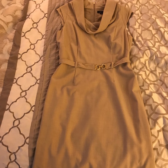 Camel color sheath, gold zipper and belt closure. - Picture 1 of 3
