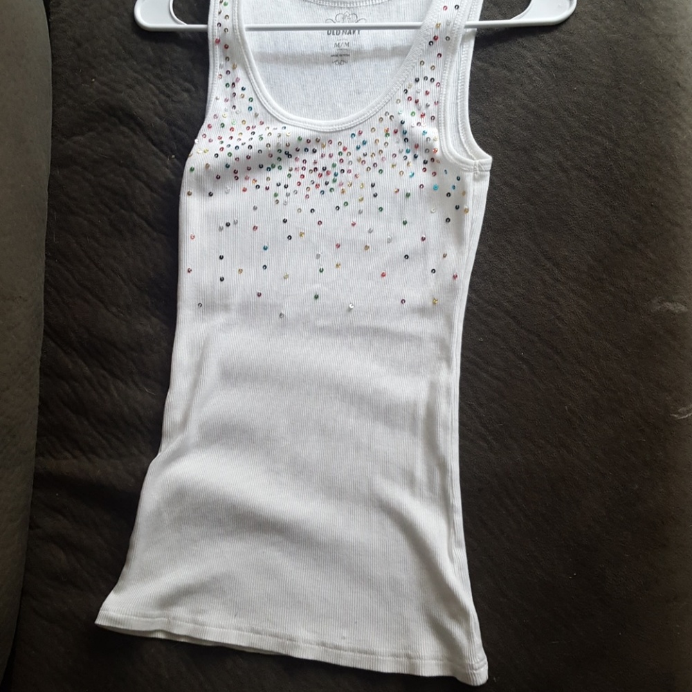 Multi colored sequin tank