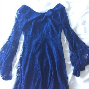 Altar'd State Deep Blue Backless Dress