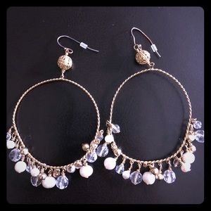 ⭐️ Gold hoop chandelier earrings