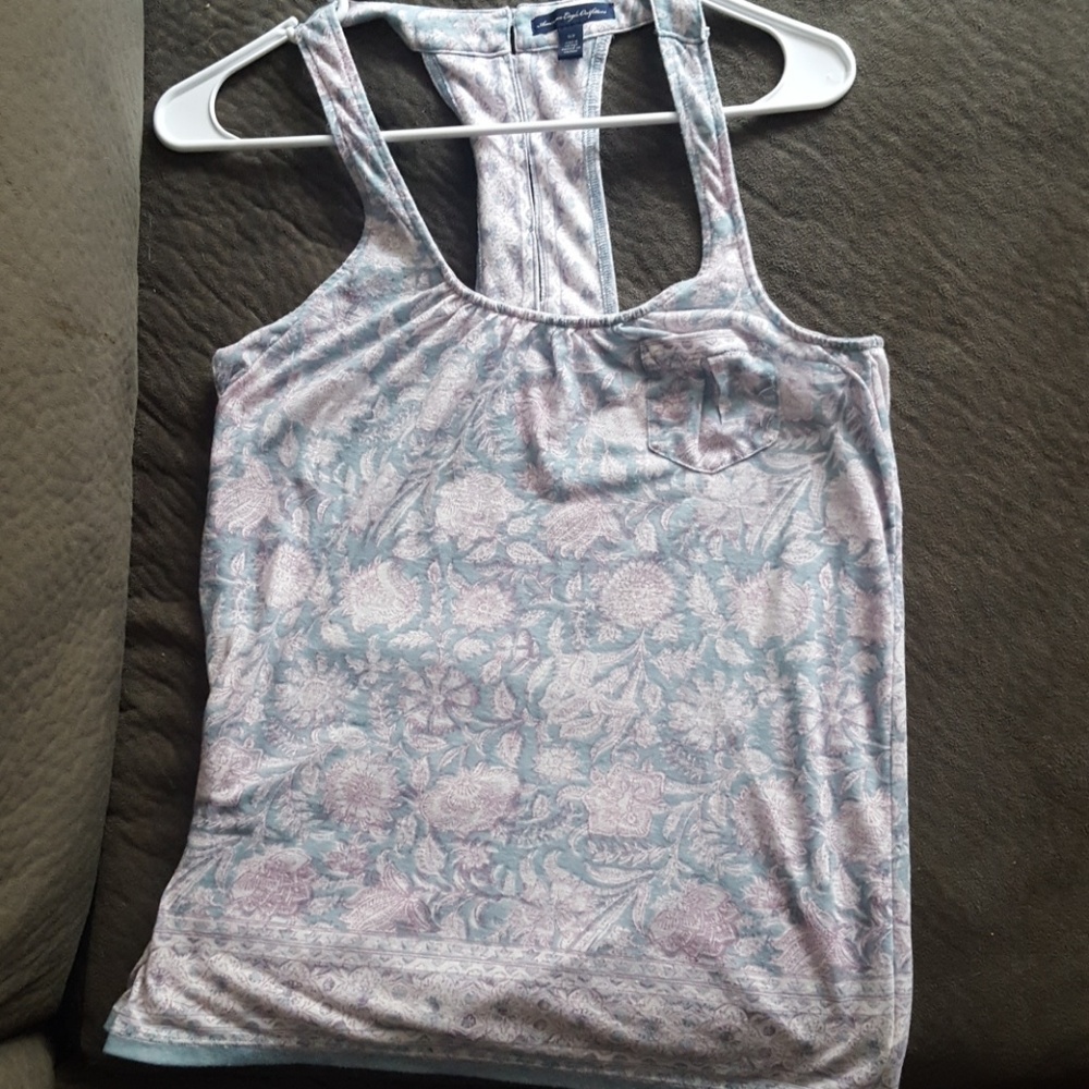 Floral print american eagle tank