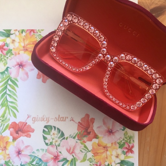 NEW Gucci Pink Gradient GG0148S003 Sunglasses - Picture 3 of 8