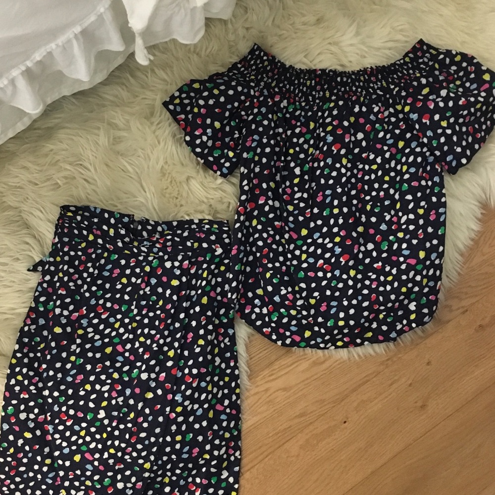 Off-the shoulder multicolored J.Crew top