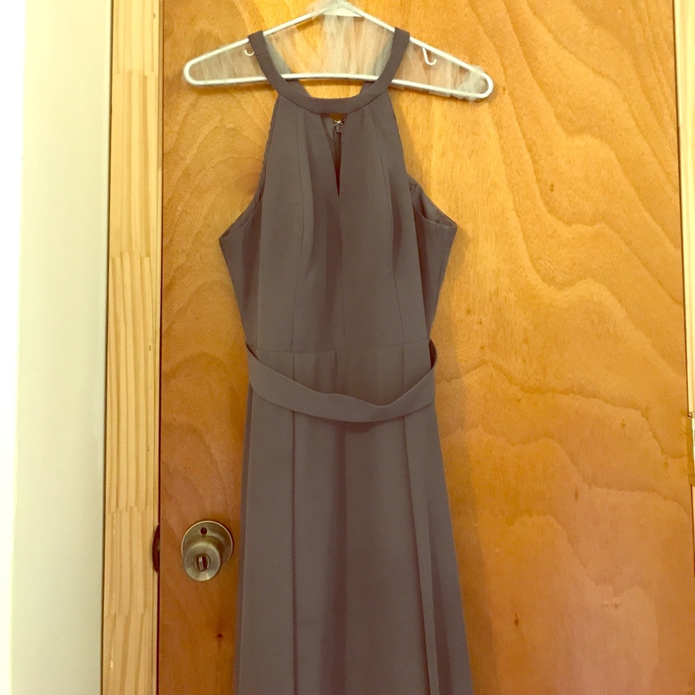 Azazie steel grey bridesmaid dress
