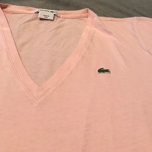💯 cotton LACOSTE pale pink women’s Tee