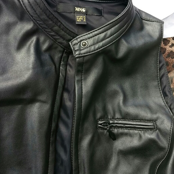 MNG faux black leather Vest - Picture 3 of 6