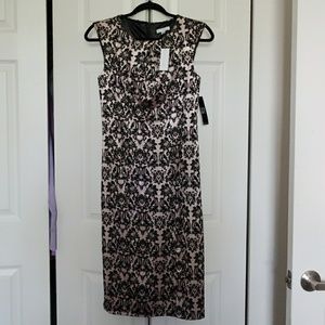 New York & Co Velvet Embossed Shift Dress Midi