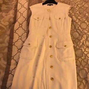 Jones NY dress ivory and gold