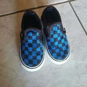 Canvas Slip On Trainers Blue Black