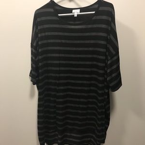 LuLaRoe 2xl Irma Black and Grey Stripe