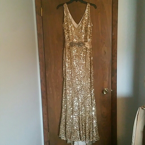 Badgley Mischka sequined gown, worn once! - Picture 2 of 6