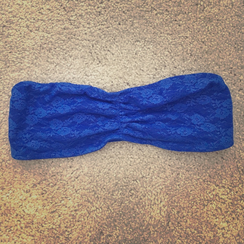 PINK blue lace bandeau