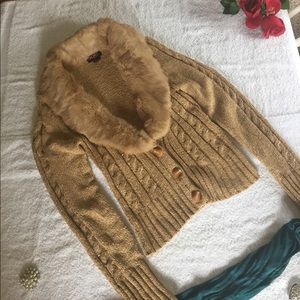 XOXO Collection Women's Fur Collar Sweater Size M