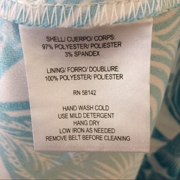 Blue paisley fit-and-flair belted dress - Picture 7 of 7