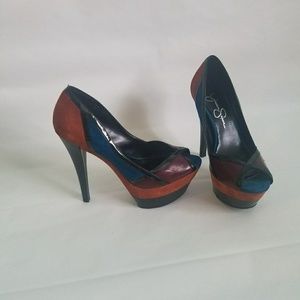 Jessica Simpson Platform Heels Multicolored