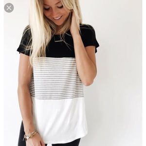 Roolee Triple Threat Color Block shirt in black