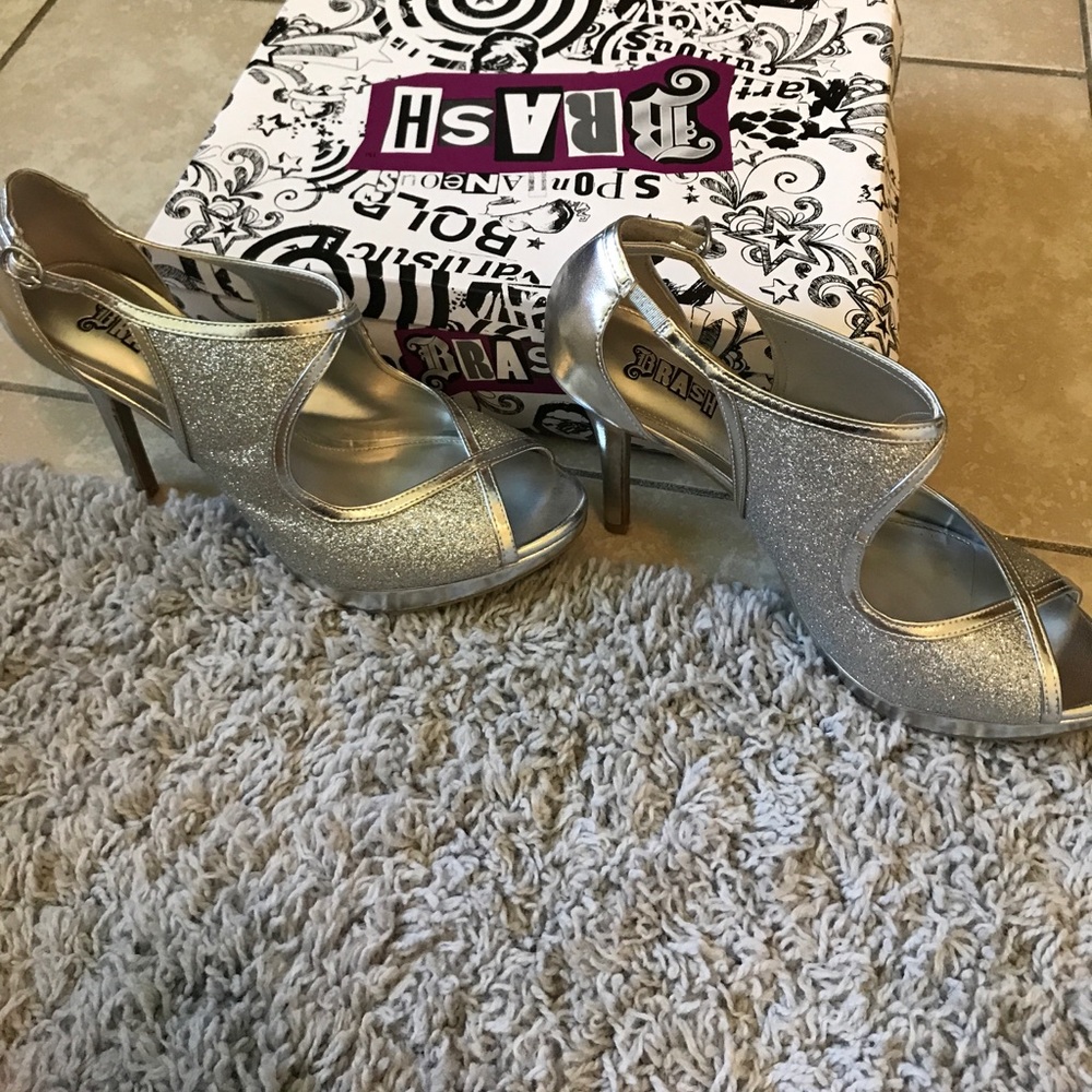 Brash silver heels