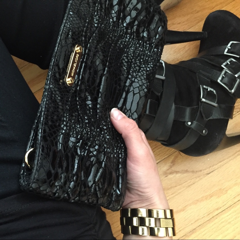 Michael Kors Webster Wallet Black Python Clutch. - image 1