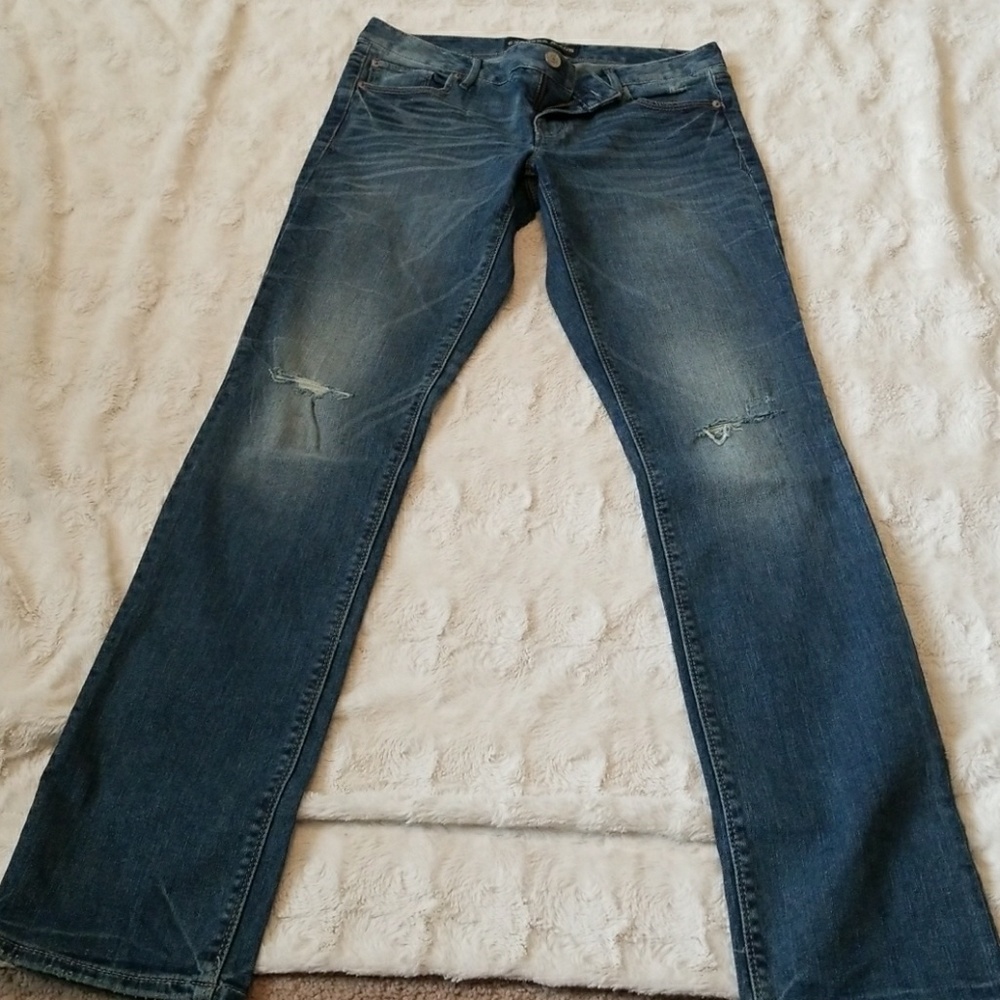 Express straight leg destroyed jeans