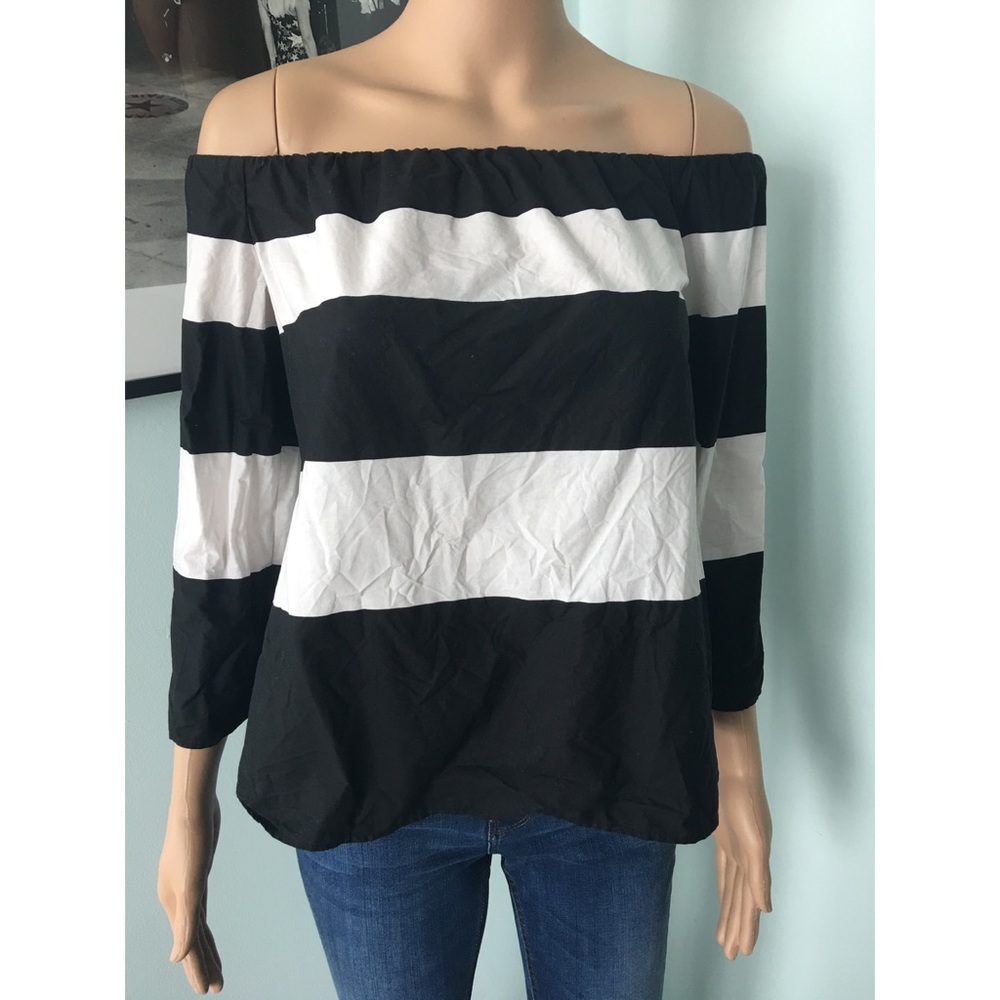 Zara Strapless Striped Shirt