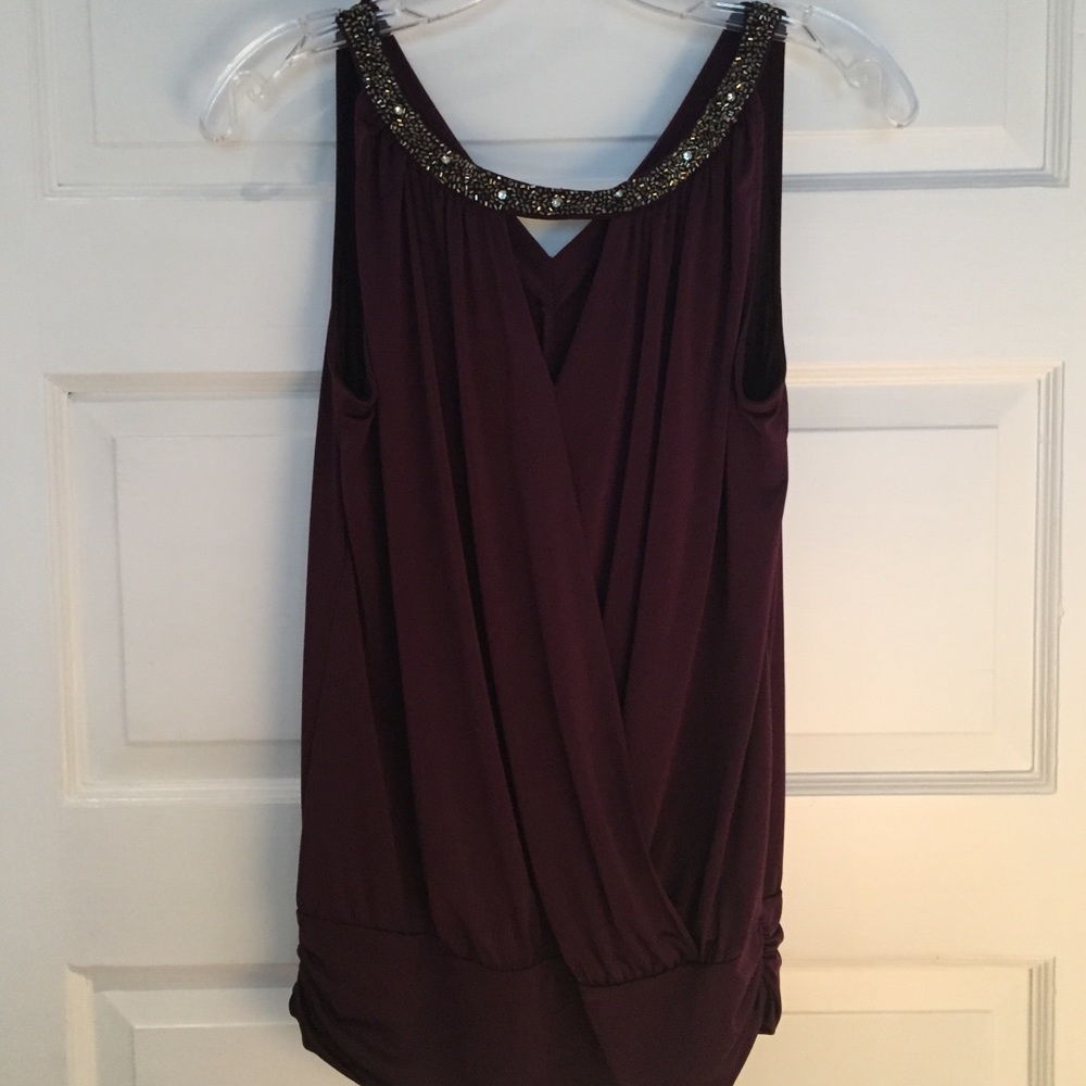 Maroon beaded detail top from express