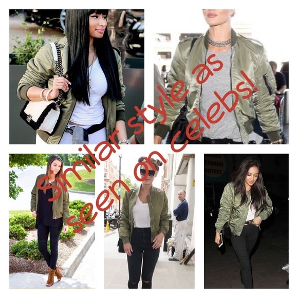 🎈FINAL SALE PRICE🎈 Bomber Jacket Olive Green - Picture 4 of 6