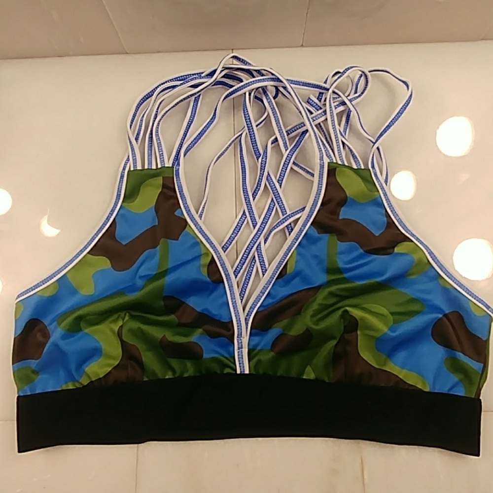 Angel del Mar Strappy Sports Bra Camo