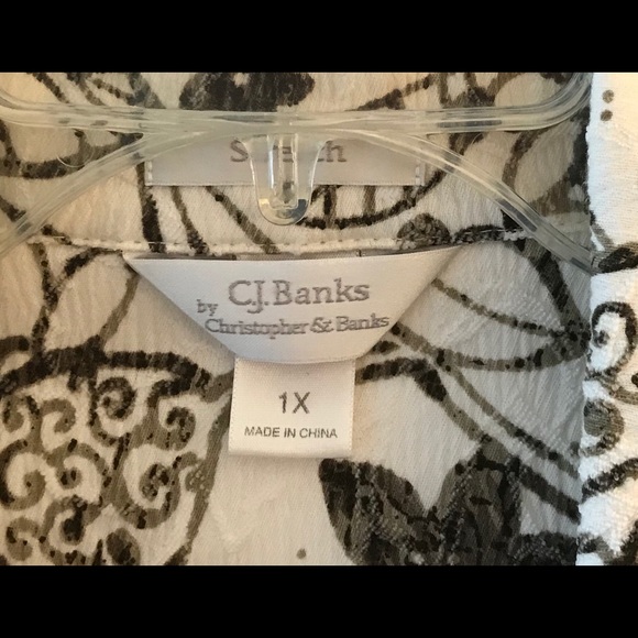 CJ Banks Stretch Sleeveless Embossed Top Blouse 1X - Picture 3 of 8