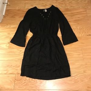 Black lace up dress