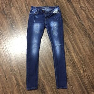 Bamboo Distressed Skinny Jeans