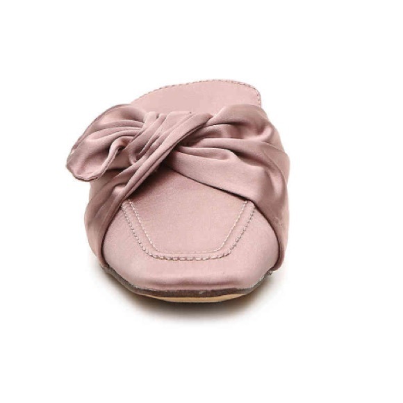 FIRM PRICE Steve Madden Blush Pink Satin Bow Mules - Picture 6 of 8
