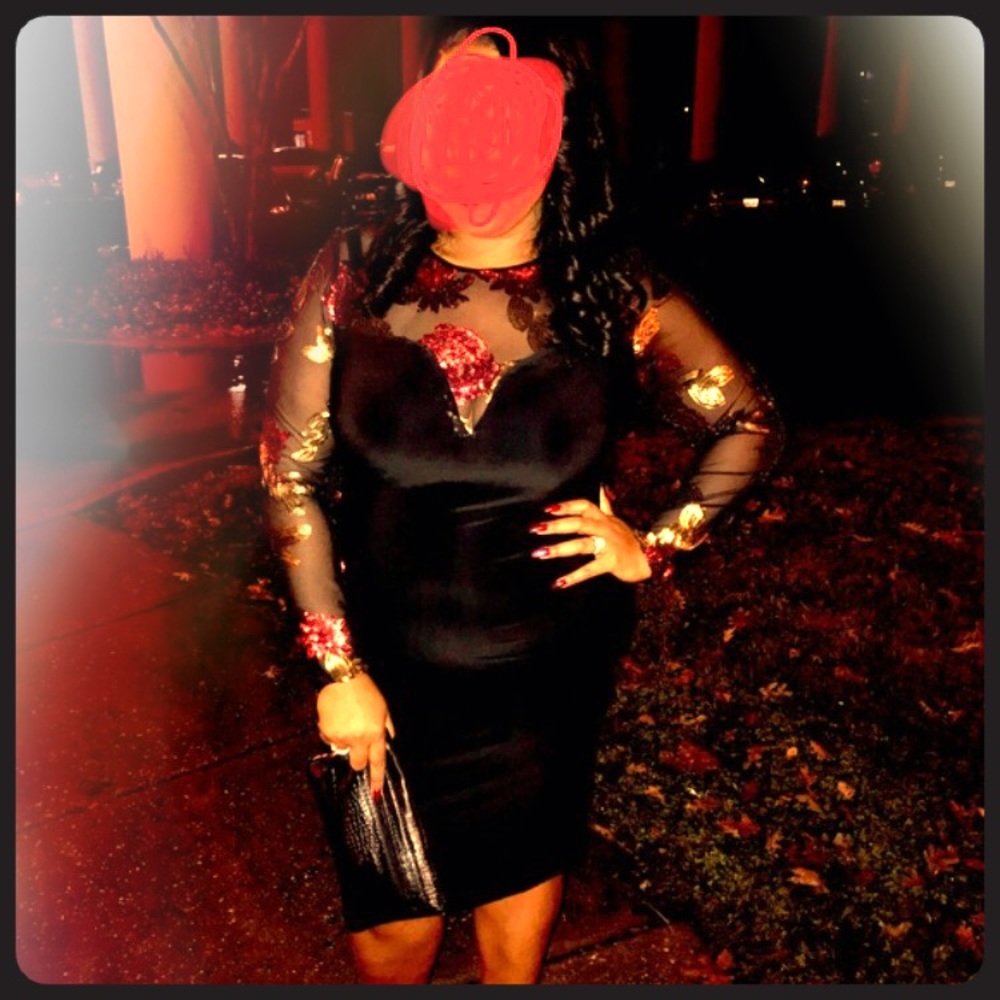 Black sequin dress gold and burgundy