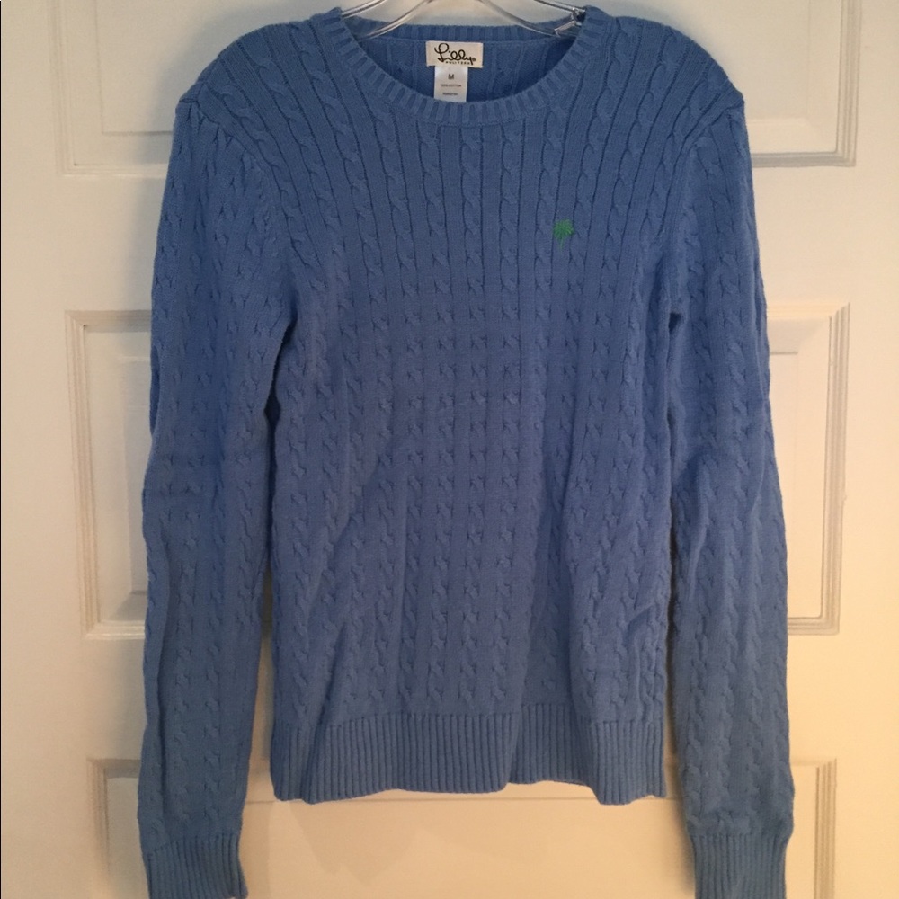 Light blue Lilly Pulitzer cable knit sweater
