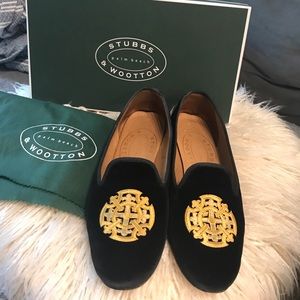 Stubbs & Wootton Velvet Slippers Size 6.5