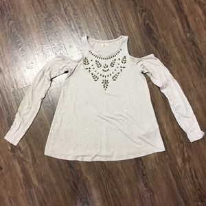 Hollister Cold Shoulder Long Sleeve Shirt