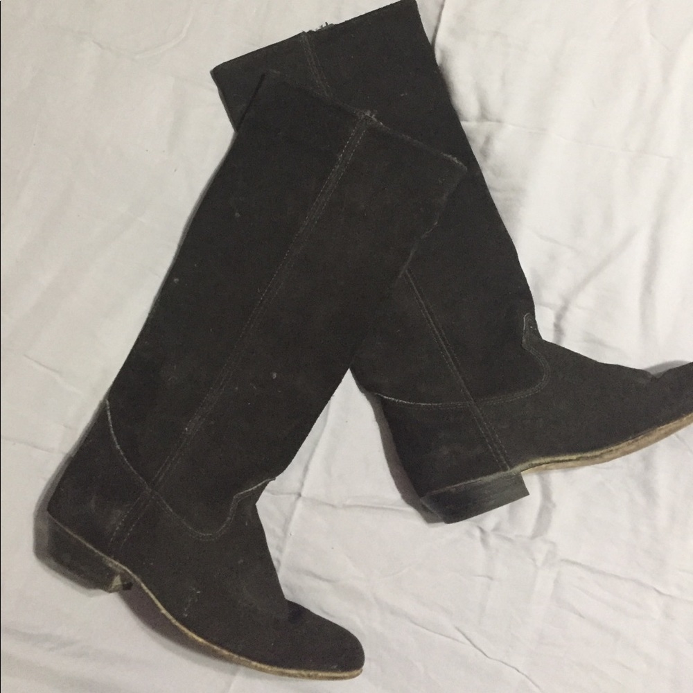 Vintage Frye suede flat riding boots size 6ish