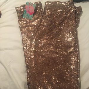 Gold sequined leggings-NWT