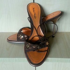 3.5 inch heel ankle wrap Michael Antonio shoes