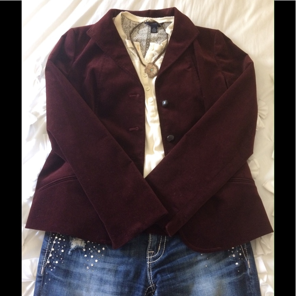 Talbots soft and velvety Maroon Blazer