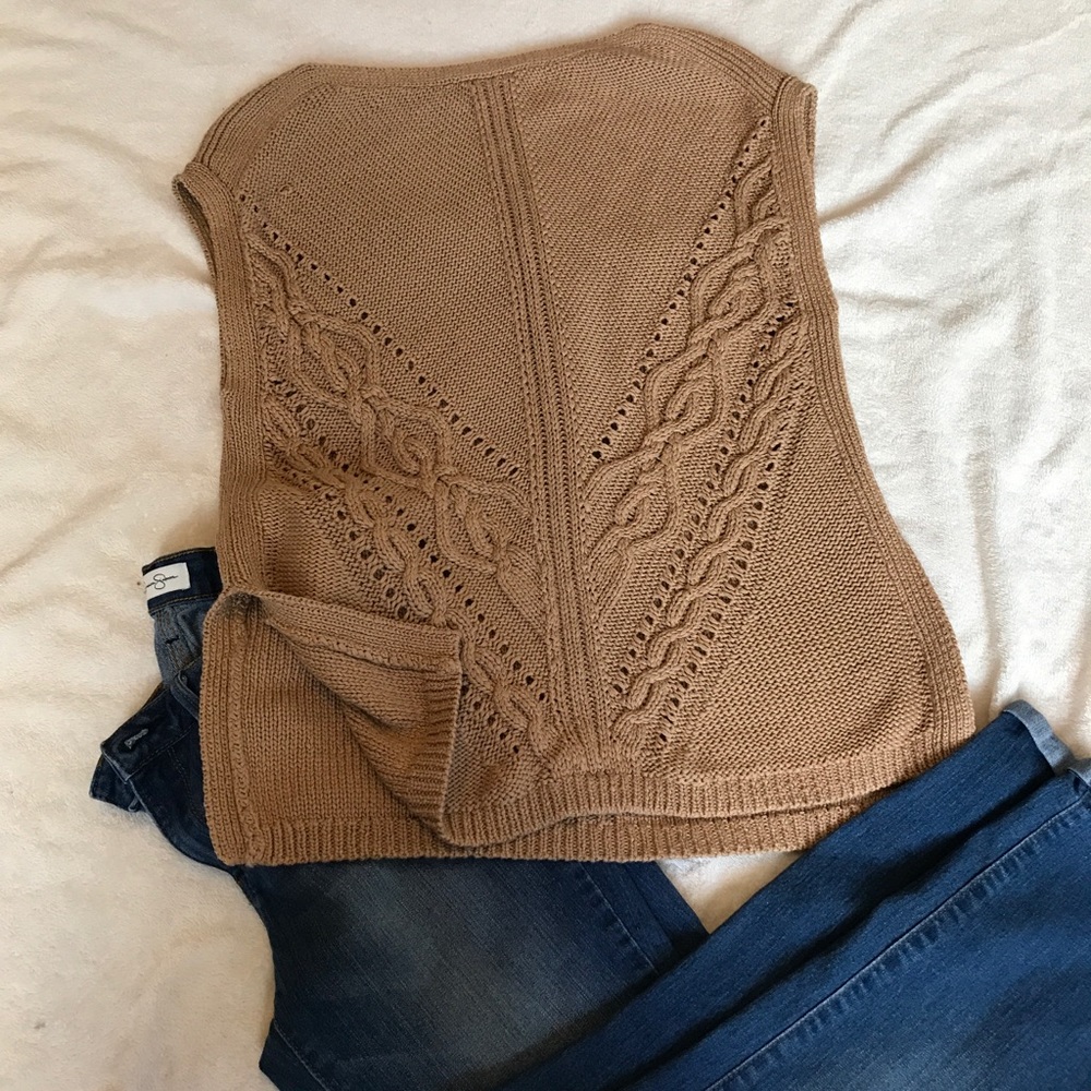 Brown knit layering sweater WHBM