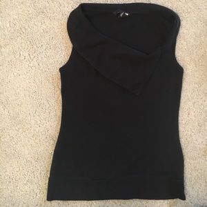 H&M Black Top With Elegant Collar