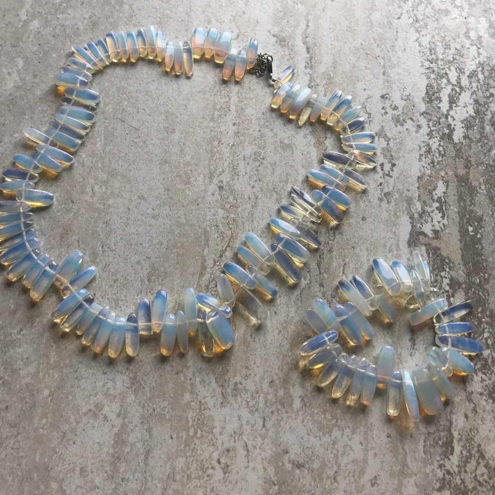 OPALITE  NECKLACE AND BRACELET-SET