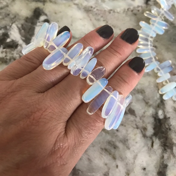 OPALITE  NECKLACE AND BRACELET-SET - Picture 3 of 3