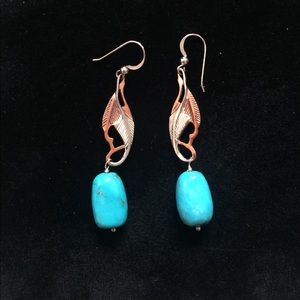 DTR Jay King Turquoise copper silver earrings