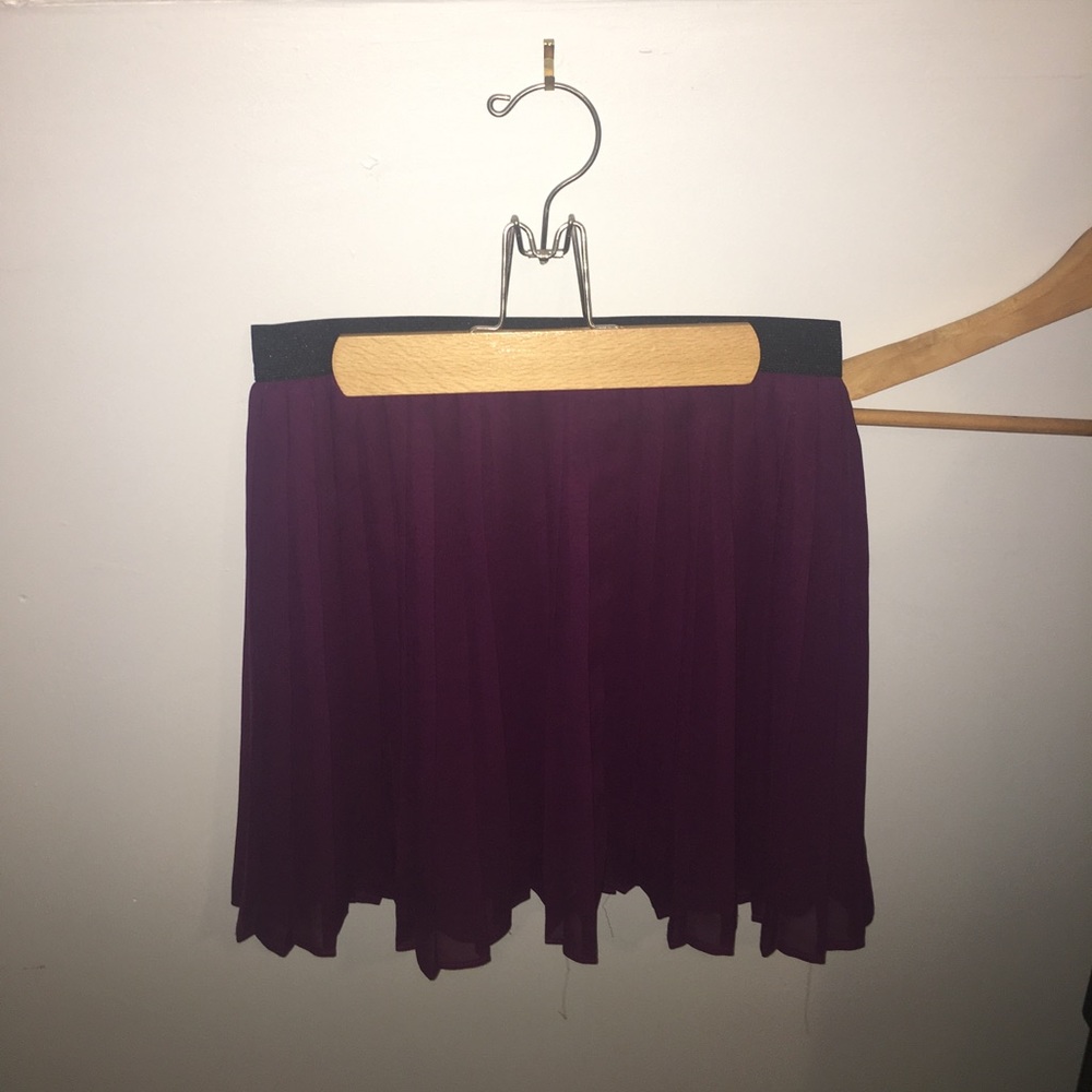 Purple pleated skirt